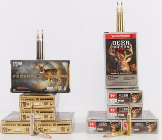 200 ROUNDS 270 WIN 150GR NOSLER & 130GR AMMUNITION