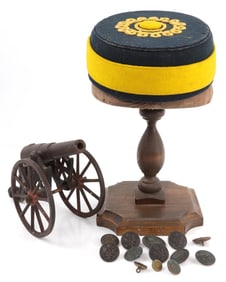 US MILITARIA LOT OF 3 CAP BUTTONS MODEL CANNON