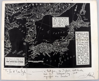 JOHN PATRIC SIGNED SKETCH OF JAPAN IN WWII