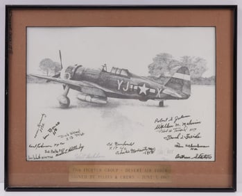 MAX CRACE WWII SIGNED PHOTO USAF P47D THUNDERBOLT