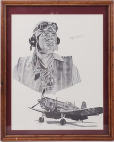 MICHAEL WOOTEN WWII PAPPY BOYINGTON PAINTING USMC