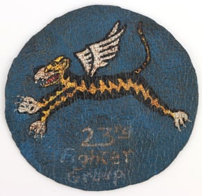 WWII 23RD FIGHTER GROUP FLYING TIGER LEATHER PATCH