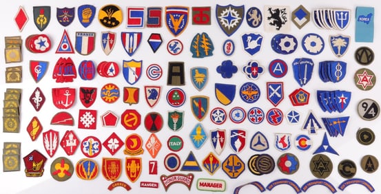 WWII KOREA US MILITARY UNIFORM PATCH LOT OF 100+