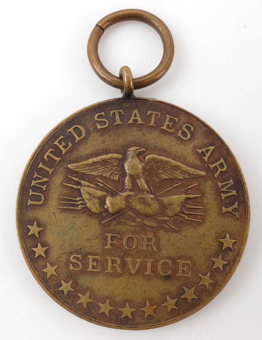 1898-1902 US ARMY OCCUPATION OF CUBA MEDAL: Obverse reads "Army of Occupation Military Government of Cuba 1898-1902" and reverse, "For Service - United States Army." Good condition.
