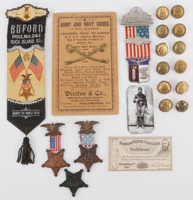 CIVIL WAR GRAND ARMY OF THE REPUBLIC MEDAL LOT 20