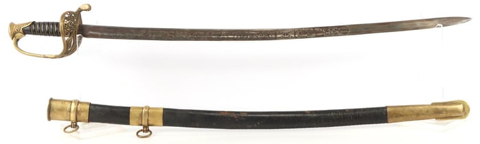 ENGRAVED CONFEDERATE STAFF & FIELD OFFICER SWORD