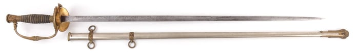 NAMED US M1860 STAFF & FIELD OFFICER SWORD