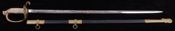 US M1852 NAVAL OFFICERS SWORD BY HILBORN HAMBURGER