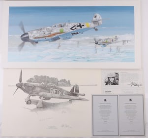 LOT OF 2 WWII RAF BRITISH LUFTWAFFE GERMAN PRINTS