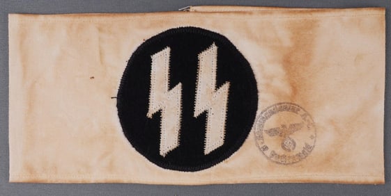 WWII GERMAN SS ARMBAND WITH INK STAMP