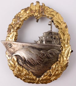 GERMAN WWII KRIGSMARINE DESTROYER BADGE MARKED