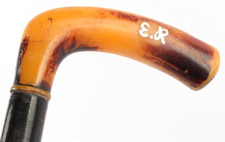 WWII GERMAN THIRD REICH E.R MONOGRAM WOOD CANE