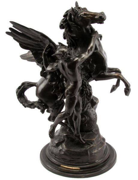 PICAULT BRONZE SCULPTURE PEGASUS & PERSEUS 1888