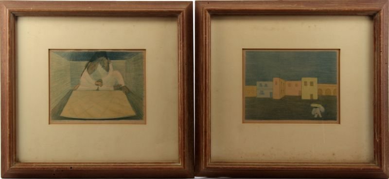 PAIR OF SINGED JEAN CHARLOT PRINTS: Jean Charlot (French-American, 1898-1979) pair of signed lithographic prints. Both singed "Jean Charlot" in the lower right corner. Both prints measure approximately 9 by 7 inches 16.75 by 15 inches f