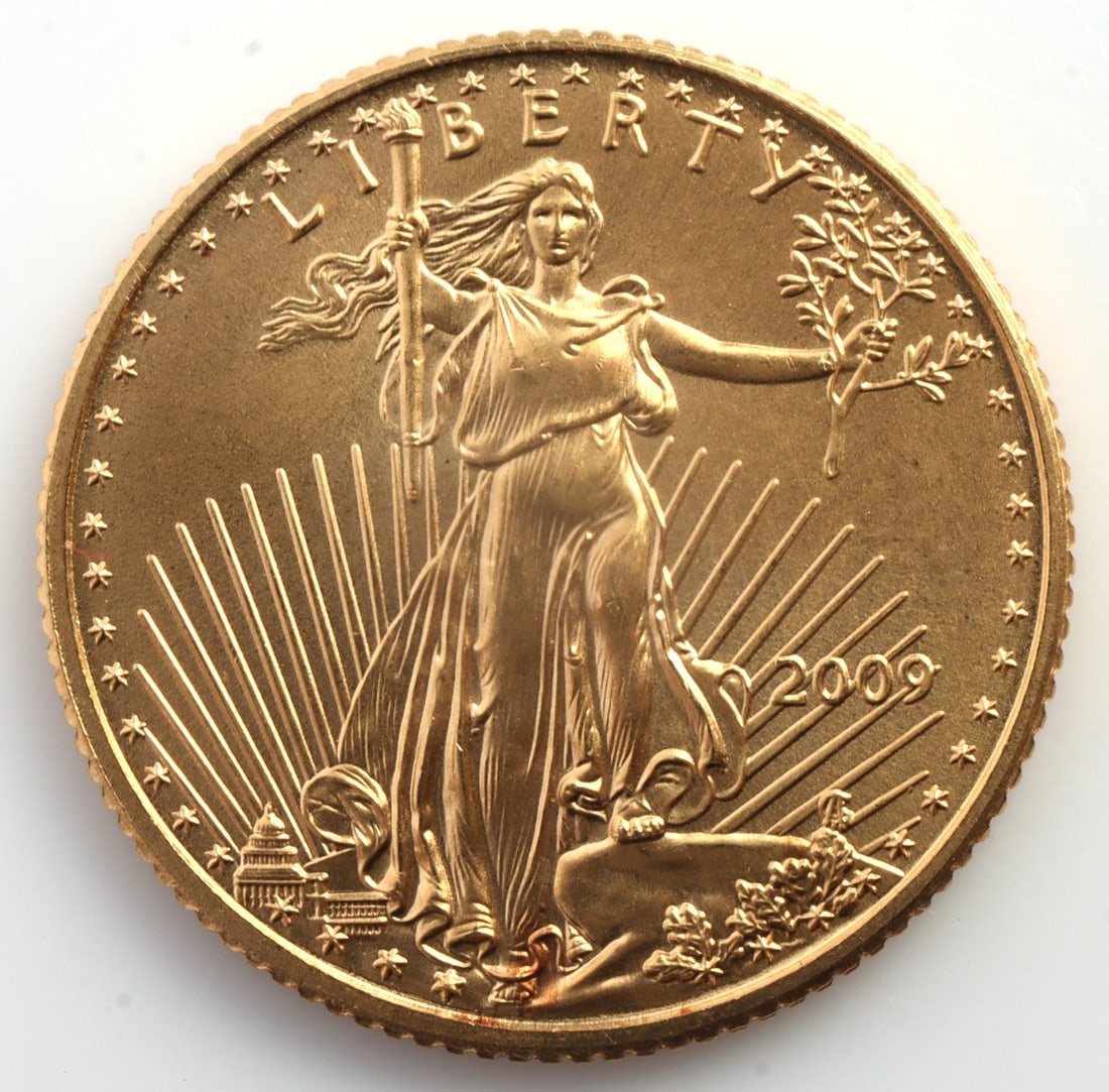 2006 GOLD 1/10 OZT OUNCE AMERICAN EAGLE BU COIN: Brilliant uncirculated. This lot has a reserve.