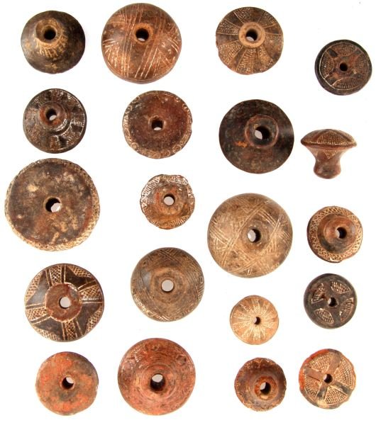 BAG OF PRE COLOMBIAN ARTIFACTS WITH COA: COA from Pangaea Auctions by Joe Dan Osceola Seminole Indian Chief and Ambassador, ceramic beads and ear adornments.