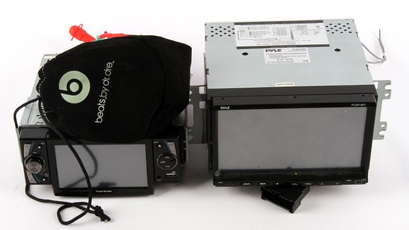 TWO CAR AUDIO SYSTEM ICBM-45X, PLDN74BTi: Pyle PLDN74BTI 7'' 2 Din LCD Touch Screen DVD CD MP3 iPod USD SD Receiver Radio includes remote. Single-DIN In-Dash CD, DVD, Multimedia Receiver with 4.5" TFT Touch Screen Monitor and USB/SD Interface