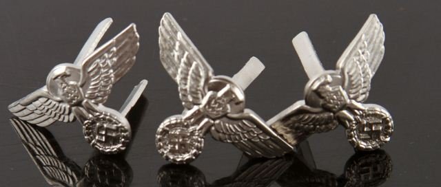 3 WWII GERMAN DRESS DAGGER GRIP EAGLES RZM MARKED: Three WWII German SA / SS / NSKK dress dagger grip eagles. RZM marked "M1 / 17". Unissued condition.