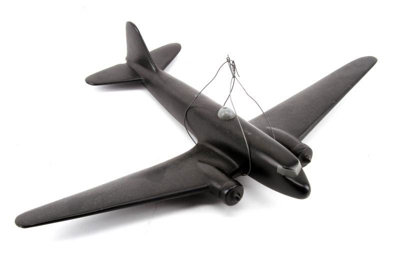 DOUGLAS C-47 DC-3 ID MODEL: Date 1938-44, scale 1/50. Extremely rare Nazi Luftwaffe wooden models were most likely made between 1935-1945 by the firm J. Schowanek in the western regions of Czechoslovakia. There were twelve sets