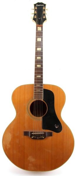 VINTAGE EPIPHONE SHERATON GUITAR FT-750BL JAPAN: Japanese made Sheraton in good condition with repair to neck.