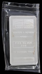 NTR METALS 10 OZT OUNCE 999 FINE SILVER BAR INGOT