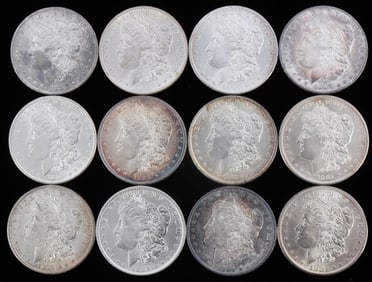 MORGAN SILVER DOLLAR LOT OF 12 UNCIRCULATED COINS