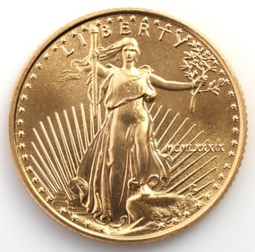 1989 GOLD 1/10 OZT OUNCE AMERICAN EAGLE BU COIN