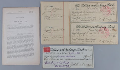 CALIFORNIA GOLD RUSH DOCUMENTS LOT OF 3 SUTTER