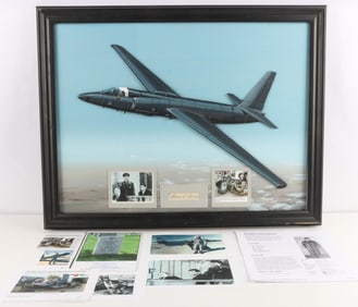 FRANCIS GARY POWERS SIGNED U-2 PAINTING RAY WADDEY