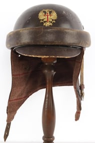 WWII FRANCO SPANISH TANKER & MOTORCYCLE HELMET