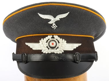 WWII GERMAN THIRD REICH LUFTWAFFE NCO VISOR CAP