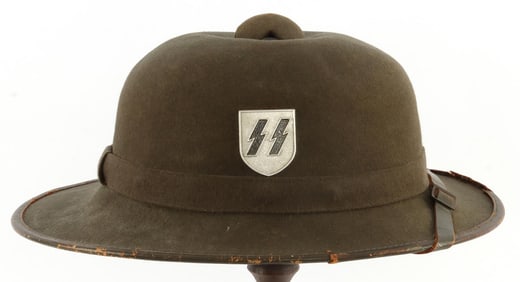 WWII GERMAN THIRD REICH SS TROPENHELM PITH HELMET
