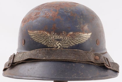 WWII GERMAN 3 PC LUFTSCHUTZ GLADIATOR HELMET