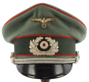 WWII GERMAN HEER ARTILLERY OFFICER SHORT VISOR CAP