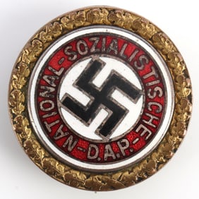 WWII GERMAN THIRD REICH NSDAP GOLDEN PARTY BADGE