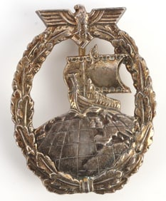 GERMAN WWII KREIGSMARINE AUXILIARY CRUISER BADGE