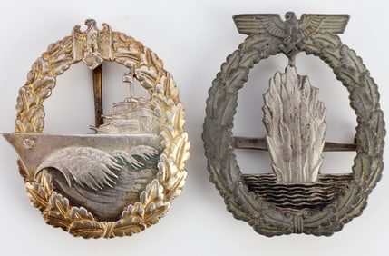 WWII KRIEGSMARINE DESTROYER & MINESWEEPER BADGE
