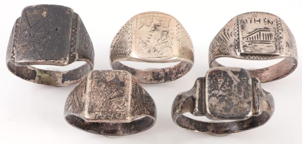 LOT OF 5 WWII GERMAN THIRD REICH CAMPAIGN RINGS