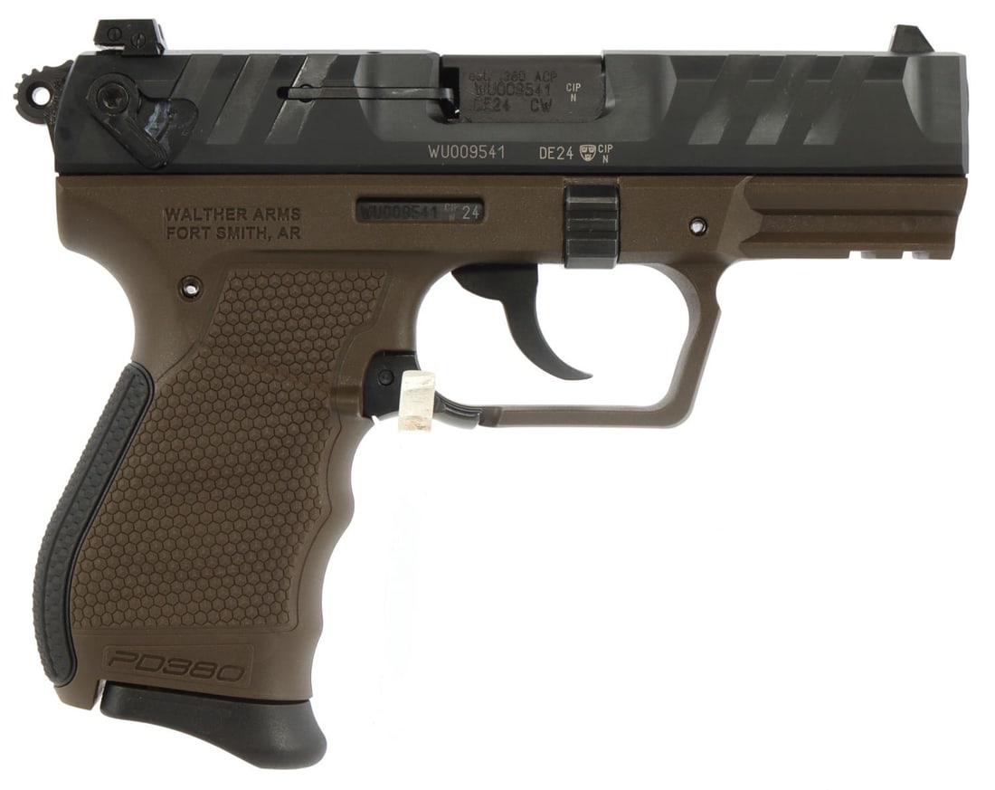 WALTHER BLK PD380 SEMI AUTO PISTOL 380 ACP CAL NIB: New in box. Walther PD380 black semi-auto pistol. .380 ACP caliber. 3.7-inch barrel. Two (2) 9-round magazines. No international shipping. FFL required for transfer. Know your state laws prior to bidd