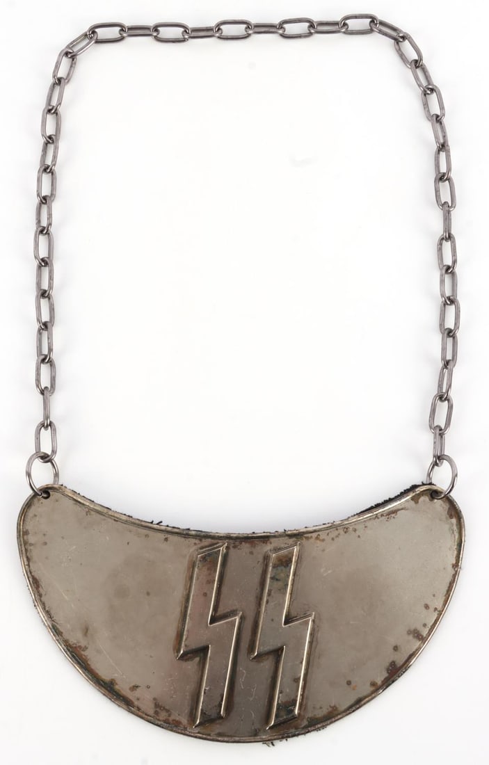 WWII GERMAN THIRD REICH SS GORGET: Fantasy piece. 8.25 inches. Very good condition.