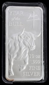 BULL 10 OZT OUNCE .999 FINE SILVER BAR INGOT