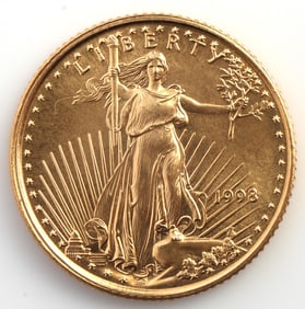 1998 GOLD 1/10 OZT OUNCE AMERICAN EAGLE BU COIN
