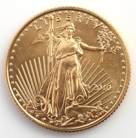 2010 GOLD 1/10 OZT OUNCE AMERICANJ EAGLE BU COIN