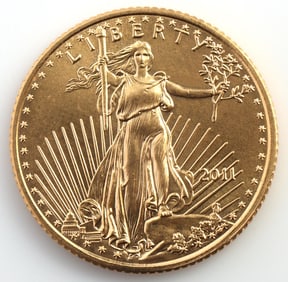 2011 GOLD 1/10 OZT OUNCE AMERICAN EAGLE BU COIN