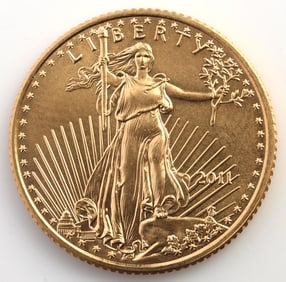 2011 GOLD 1/10 OZT OUNCE AMERICAN EAGLE BU COIN