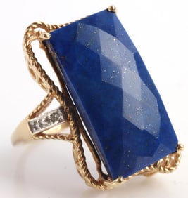 10K GOLD LAPIS LAZULI SIZE 7 RING