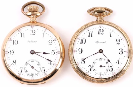 LOT 2 POCKET WATCHES HOWARD AND BALL WATCH CO