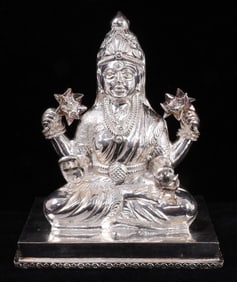 PURE SILVER LAKSHMI HINDU RELIGIOUS IDOL