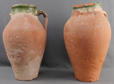 LOT OF 2 SHIPWRECK RECOVERED TERRACOTTA CLAY POTS