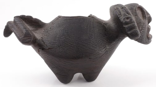TAINO PRECOLUMBIAN CARVED WOOD ANTHROPIC VESSEL